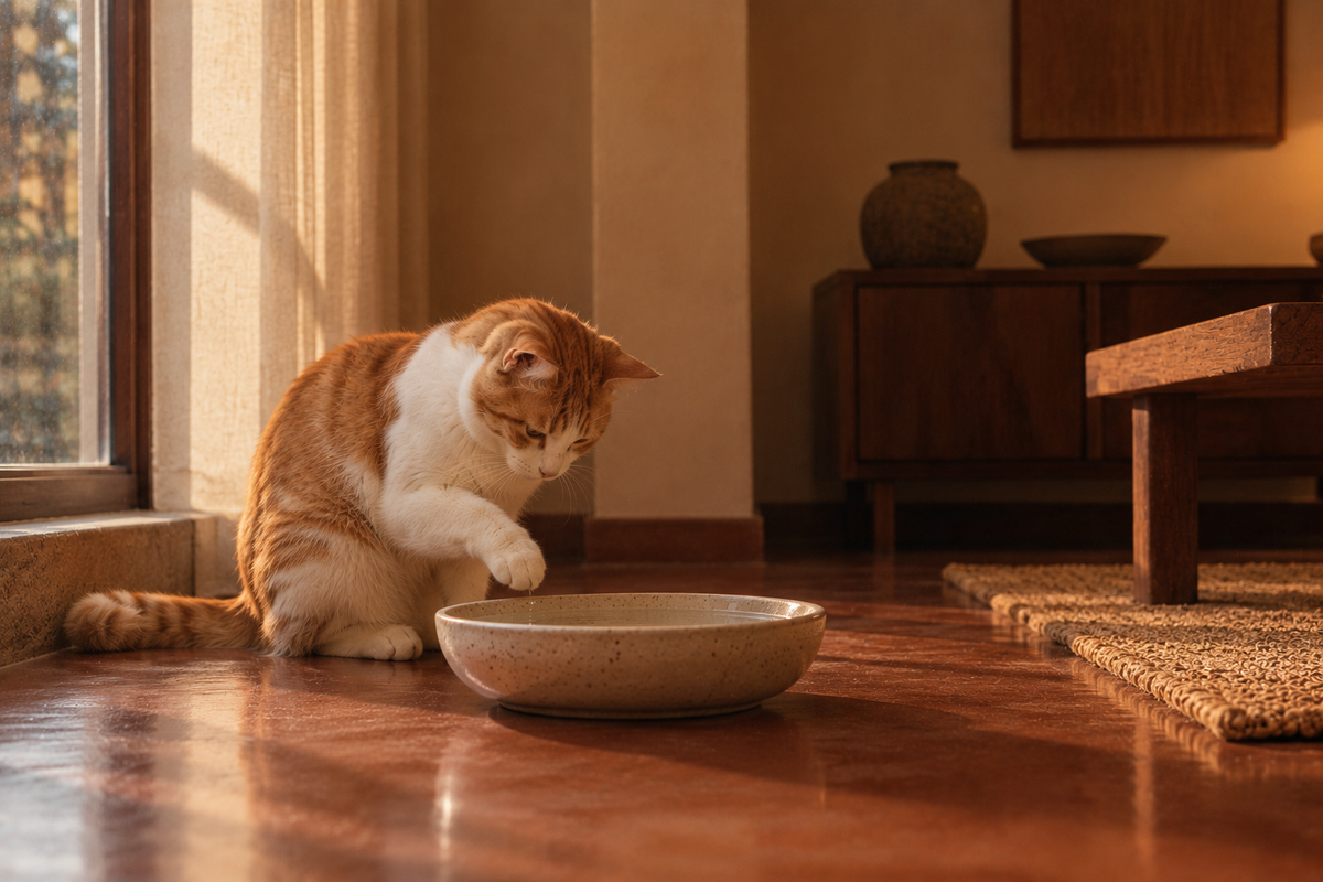 Cats and water, a reluctant friendship